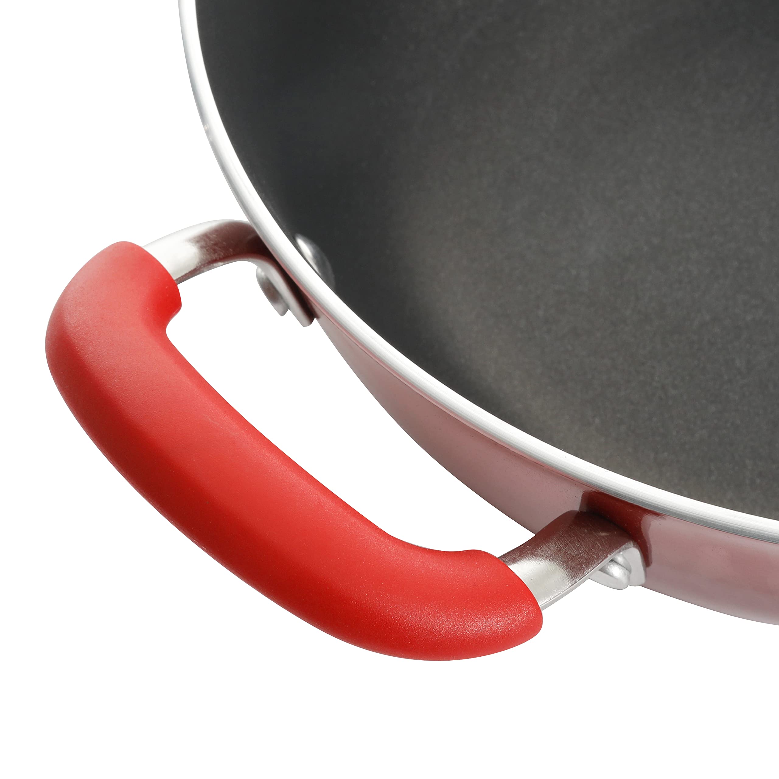Kenmore Elite Andover Nonstick Platinum Forged Aluminum Cookware Set, 10-Piece, Red Gradient - Image 4