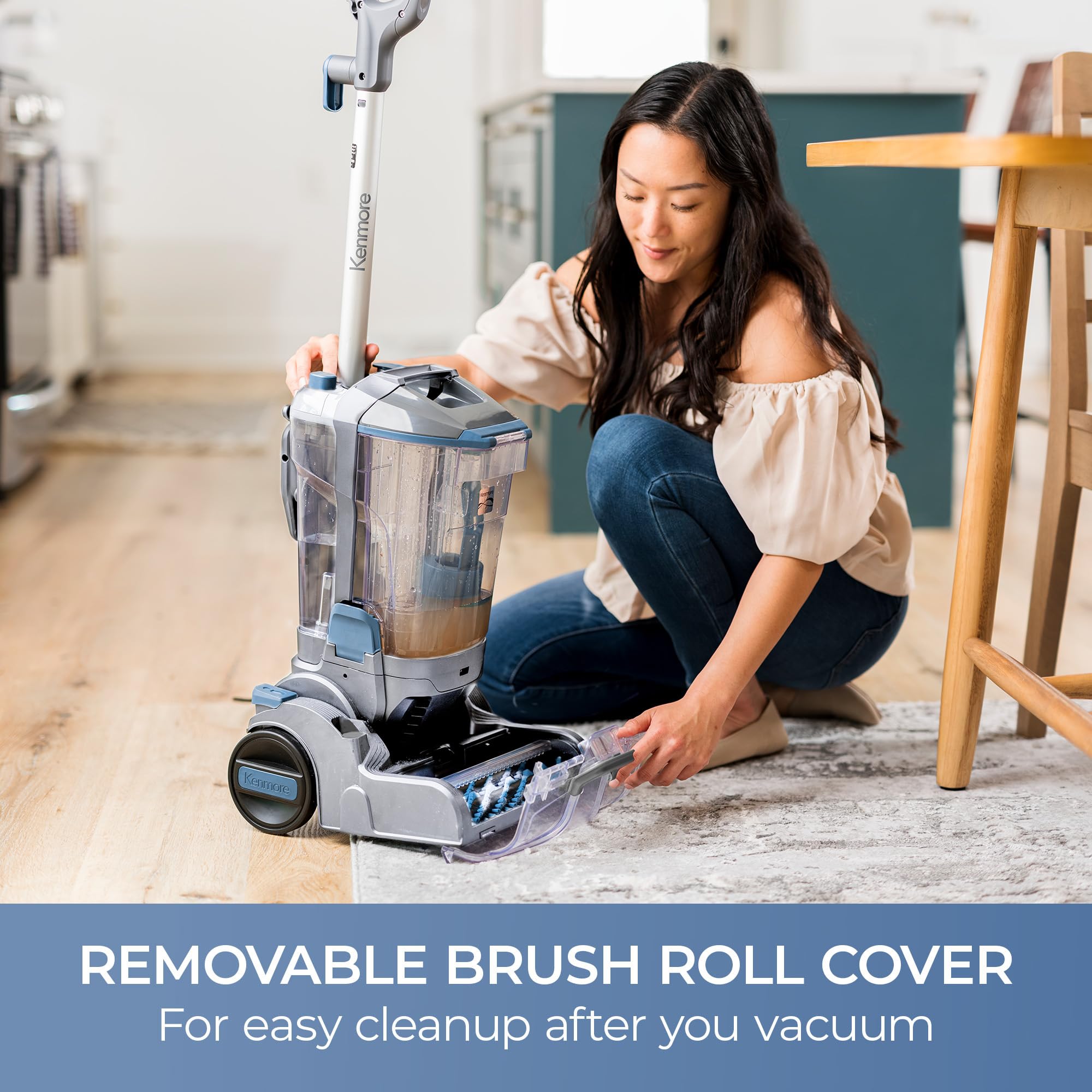Kenmore KW4010 Pet Portable Carpet Cleaner Machine with High Cleaning Power, 3.2L Clean Tank & 1.4L Dirty Tank, 25ft Cord Length and Two Easy Removable Brushroll for Rug & Upholstery - Image 3